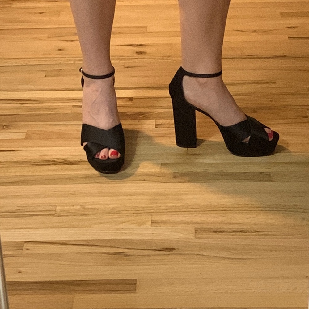 Size 8 Black Heels with Ankle Strap